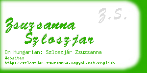 zsuzsanna szloszjar business card
