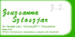 zsuzsanna szloszjar business card